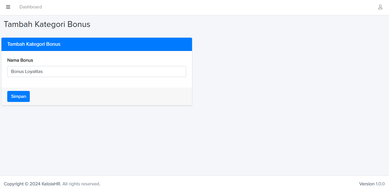 Form Tambah Kategori Bonus - Contoh Tampilan